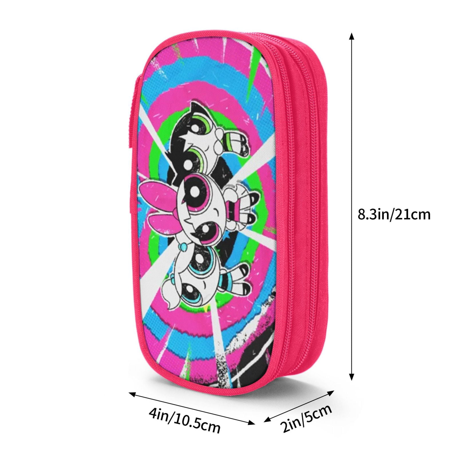 The Powerpuff Gi-rls Pencil Case Large Capacity Pencil Pouch Penbag Office Stationery Organizer Travel Makeup Bag Pink