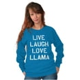 thumbnail image 5 of Live Laugh Love Llama Alpaca Humor Women Crewneck Sweatshirt Brisco Brands 2X, 5 of 6
