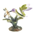 thumbnail image 2 of Bejeweled Pewter VIOLA Hummingbird & Daylily Trinket Box Design, 2 of 8