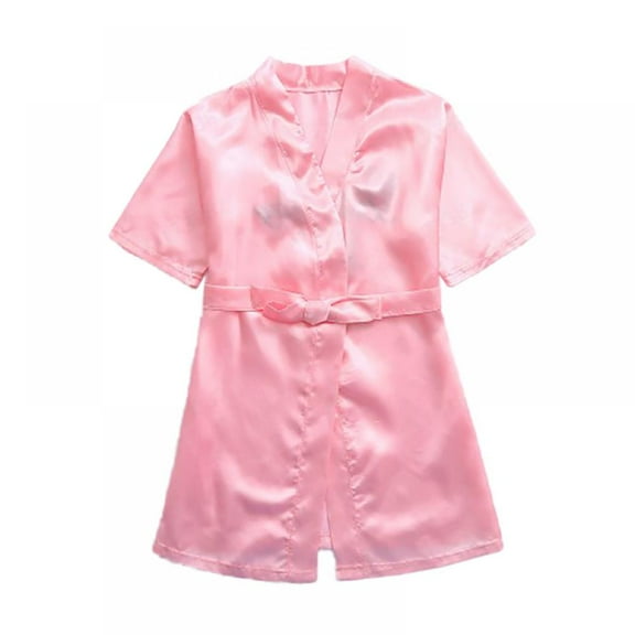 Summer Kids Letters Pattern Short Sleeve Robes Girls Nightgown Children Bathrobe Pajamas Sleepwear Night Dress Gown,1-5T