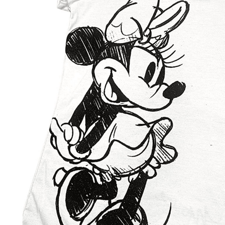 Scribble Minnie Mouse Ladies Racer Back Tank Top- Hand Drawn - Sketch –  PrintChix