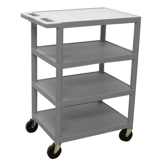LUXOR BC45-G Four Flat-Shelf Structural Foam Plastic Cart