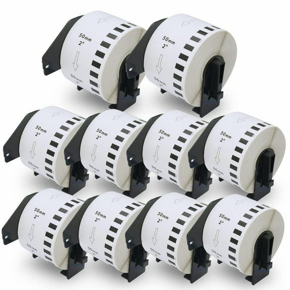 Compatible Continuous Labels Replacement for Brother DK-2223 (1.9 in x 100 ft), Use with Brother QL Label Printers [6 Rolls   1 Reusable Cartridge]