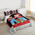 thumbnail image 3 of Manfei Cartoon Red Bear Child Bedding Comforter Set, Merry Christmas Twin Comforter Sets, Stripes Plaid Buffalo Reversible Bedding Set, Ultra Soft Home Decor, 2pcs, 3 of 8