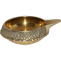 PARIJAT HANDICRAFT Handmade Indian puja Golden Oil lamp for Diwali Pooja Article akhand Diya for Pooja Purpose