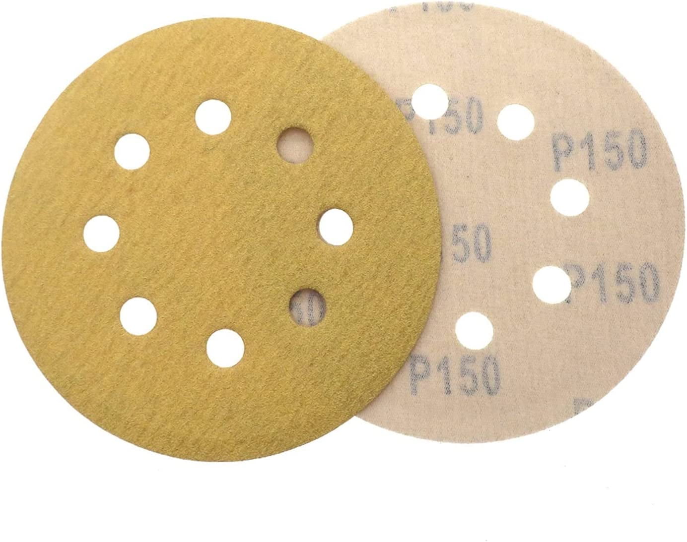 Abrasive Sandpaper 5" 125mm 8 Hole Alumina Wet And Dry 60 To 1000 Grit
