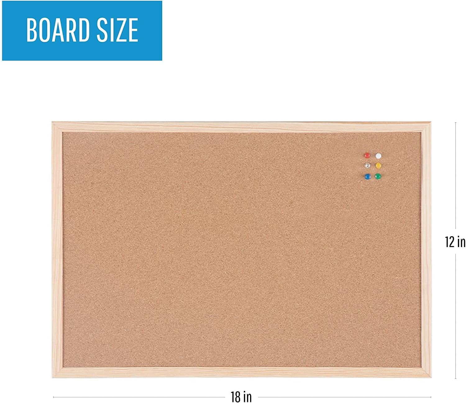 MasterVision Wood Frame Cork Bulletin Board - 12" x 18"