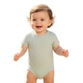 thumbnail image 5 of Weebloom Baby Boys Girls Onesie Bodysuits Ribbed Short Sleeve Bodysuit Pjs Sleepwear Romper Sleepers Pajamas Light Green, 5 of 6