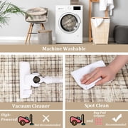 Washable Runner Rugs 2x6ft, Modern Tartan Plaid Non-Slip Low Pile Rug, Machine Washable Soft Stain Resistant Carpet for Kitchen Laundry Room Entryway