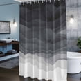 thumbnail image 3 of Gray Gradient Shower Curtains for Bathroom, Abstract Ocean Wave Washable Fabric Shower Curtain with Hooks Waterproof Bathroom Decor Sets, 66 x 72 Inches, 3 of 9