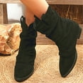 thumbnail image 6 of Drie Ankle Boots for Women Women's Ankle Boots Low Chunky Heeled Booties Casual Comfortable Fall Winter Pointed Closed Toe Short Boots for Women Black,6.5, 6 of 7