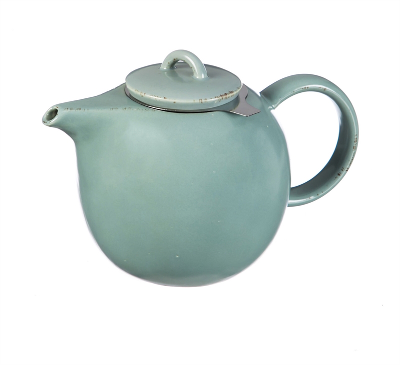 Ceramic Teapot w/ Stainless Steel Infuser, 48 OZ., Mint Teal