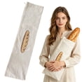 thumbnail image 5 of Cxui 2Pcs Reusable Cotton Bread Bag for Homemade Bread Keep Fresh for Baguette Sourdough Beige3, 25X6X0.1In, 5 of 7
