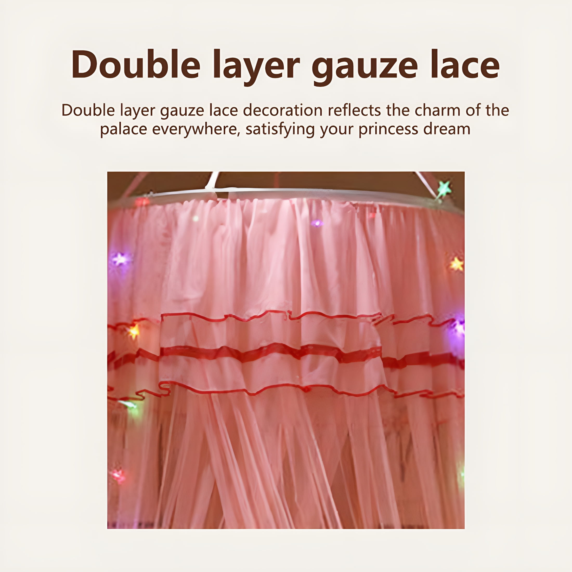 XIBUFE 2026 New Bed Canopy for Girls with Glowing Stars-Canopy Bed Curtains | Fits Single,Twin,Full,Queen Size Kids Bed,Princess Netting Room Decor,Ceiling Tent to Cover Toddler