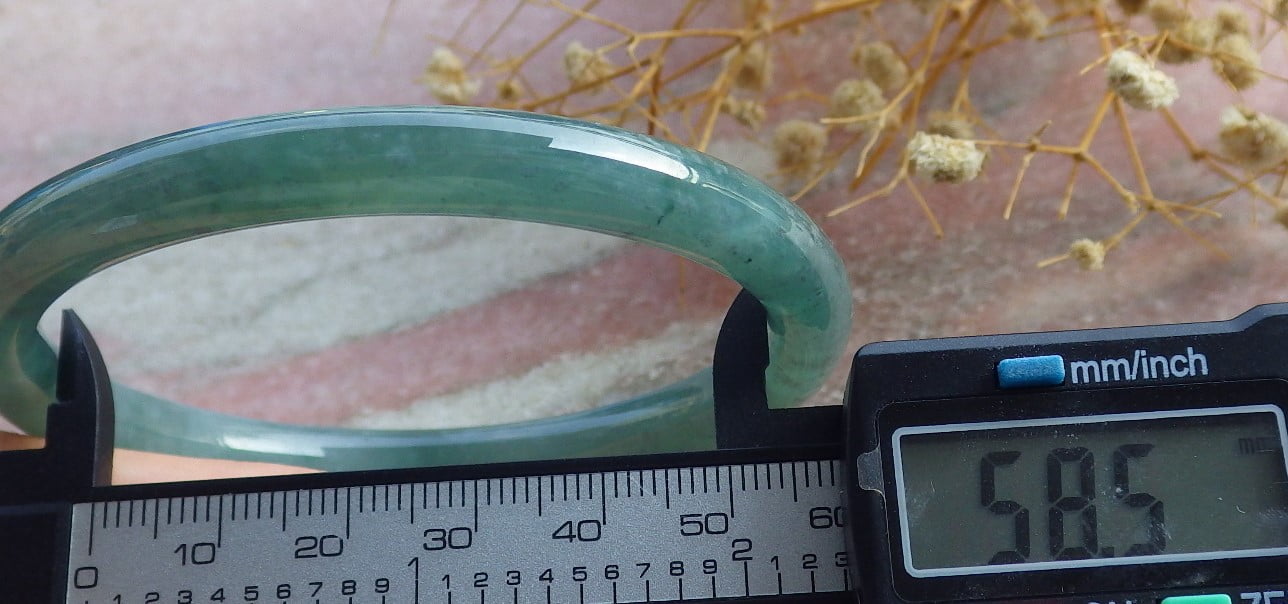 Icy Green Natural A JADE Jadeite Circle Bangle Bracelet 58 mm 682133 TN