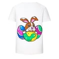 thumbnail image 4 of Mifsaly Easter Tops for Women Casual Short Sleeve Crewneck T-Shirt Cute Easter Bunny Rabbit Print Tshirt Lightweight Breathable Summer Graphic Tee Top XL, 4 of 5