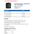 thumbnail image 2 of Oil Filter Housing Cap - Compatible with 1999 - 2010 Volvo S80 2000 2001 2002 2003 2004 2005 2006 2007 2008 2009, 2 of 2