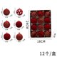 thumbnail image 3 of Juego de 12 bolas de terciopelo rojo pintadas para Navidad, decoración para árbol de Navidad, colgante de bola colgante de 6 cm, adornos navideños, bola de terciopelo, 3 of 5