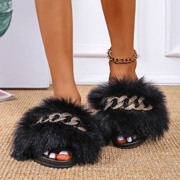 Moda mujer sólido tobillo rebaño verano diapositiva sandalias planas chanclas Shose Wmkox8yii hj789