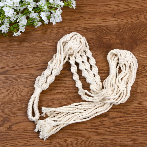 Worgeous  Garden Macrame Plant Hanger Cotton Hanging Basket Decoration Beige