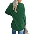 thumbnail image 2 of SHIBEVER Womens Long Sleeve Oversized T Shirts Loose Casual V Neck Tunic Tops Soft Blouse Fall Tops for Women Pullover Sweatshirts Solid Color Green Size L, 2 of 3