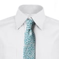 thumbnail image 2 of Leaves Necktie, Lush Foliage Pattern, Dress Tie, 3.7", Aqua and White, by Ambesonne, 2 of 3