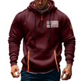 thumbnail image 1 of Fiudx Sudadera con Capucha y Cremallera Estampada para Hombre, Jersey Multibolsillos, Elegante Chaqueta Deportiva Informal, para Uso Diario En Otoño, Atractiva Moda de Primavera, Poliéster, Tallas Di, 1 of 4