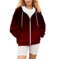 thumbnail image 6 of ManxiVoo Women's Oversized Pocket Zipper Hooded Jacket Long Sleeve Track Style Casual Top L Size Black, 6 of 7