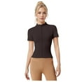 thumbnail image 1 of Veste Décontractée Ajustée pour Femme, Légère, à Manches Courtes, Haut de Yoga Athlétique pour l'Entraînement et la Course, 1 of 4