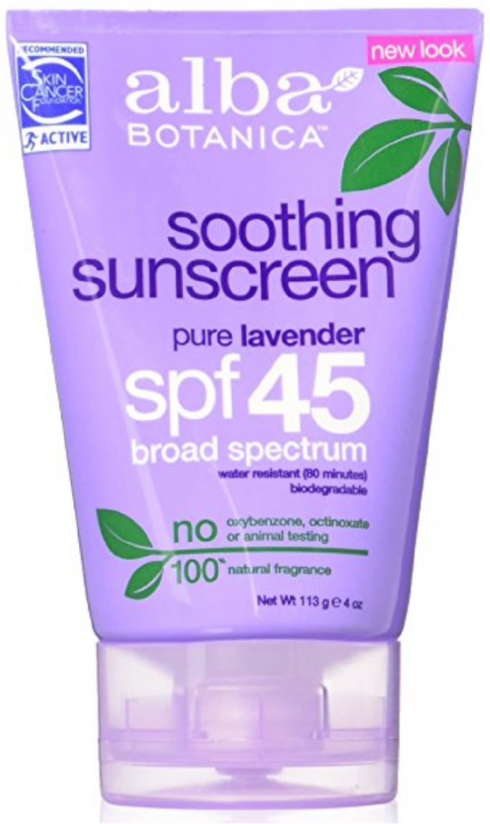 Alba Botanica Soothing Sunscreen, Pure Lavender SPF 45, 4oz - Walmart.com