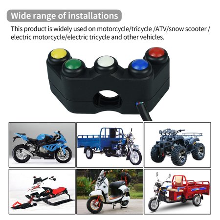 Switch Headlight ON/OFF Adjustable Handlebar Controller Five-position ...