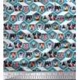 thumbnail image 1 of Soimoi Moss Georgette Fabric Geometric & Dogs Patchwork Print Fabric by The Yard 42 Inch Wide, 1 of 3
