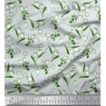 thumbnail image 1 of Soimoi Green polyester Crepe Fabric Leaves & Tulip Floral Printed Fabric 1 Yard 42 Inch Wide, 1 of 1