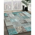 thumbnail image 3 of Ahgly Company Machine Washable Indoor Round Contemporary Grayish Turquoise Green Area Rugs, 4' Round, 3 of 7