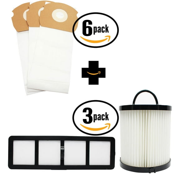 18 Replacement Eureka AS1001AX Vacuum Bags, 3 Dust Cup Filter & 3 HEPA Filter - Compatible Eureka AS Vacuum Bag, DCF-21 Filter & EF-6 Filter