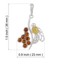 thumbnail image 3 of Sterling Silver and Baltic Honey Amber Pendant "Honeycomb Bee", 3 of 5