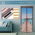 thumbnail image 4 of Fzchyzoar Magnetic Screen Door Reinforced Magnets 37.4" x 90.5" Fits Door Size 35" x 88" with Powerful Magnets Pet and Kid Friendly for Front Door, Brown Stripes, 4 of 6