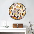 thumbnail image 2 of Yayeee Wall Clock Battery Operated 9.5" Silent Quartz Non-Ticking for Living Room Decor, Beige Retro Rainbow, 2 of 8