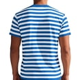 thumbnail image 5 of LWavelet Striped Men's Short Sleeve T-Shirt Lightweight Perfect for Summer Casual and Everyday Wear Royal Blue L, 5 of 5
