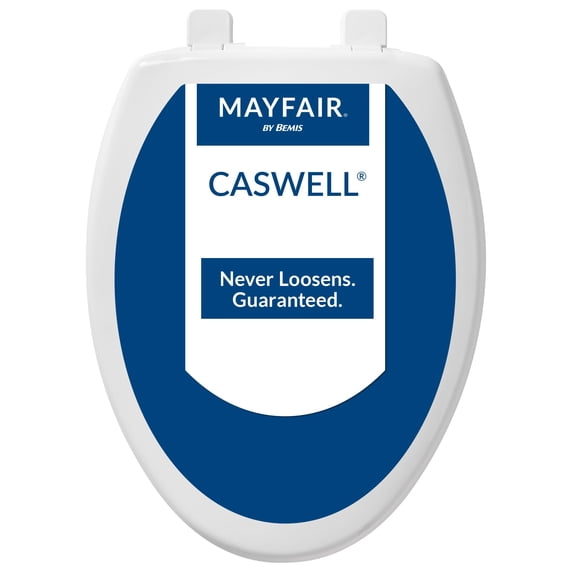 Mayfair Caswell Modern Slow Close Toilet Seat, Durable Plastic, Elongated, White