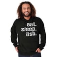 thumbnail image 5 of Eat Sleep Fish Fishermen's Life Funny Hoodie Sweatshirt Women Men Brisco Brands M, 5 of 6