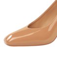 thumbnail image 3 of High Heels for Women Pump 8.5CM Chunky Heel Nude Work Wedding Evening Party Court Shoes, 3 of 7