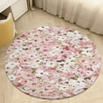 thumbnail image 4 of Floral Colorful Flower Floral Medallion Round Rug - Small Round Area Rug, Soft Non-Slip Machine Washable Bedroom Mat Indoor Accent Entry Carpet for Office Desk Dorm Hallway, 4 of 6