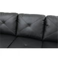 thumbnail image 5 of Starhome L Shaped Black Couch with Ottoman(Pillows Included) Microfiber, 5 of 8