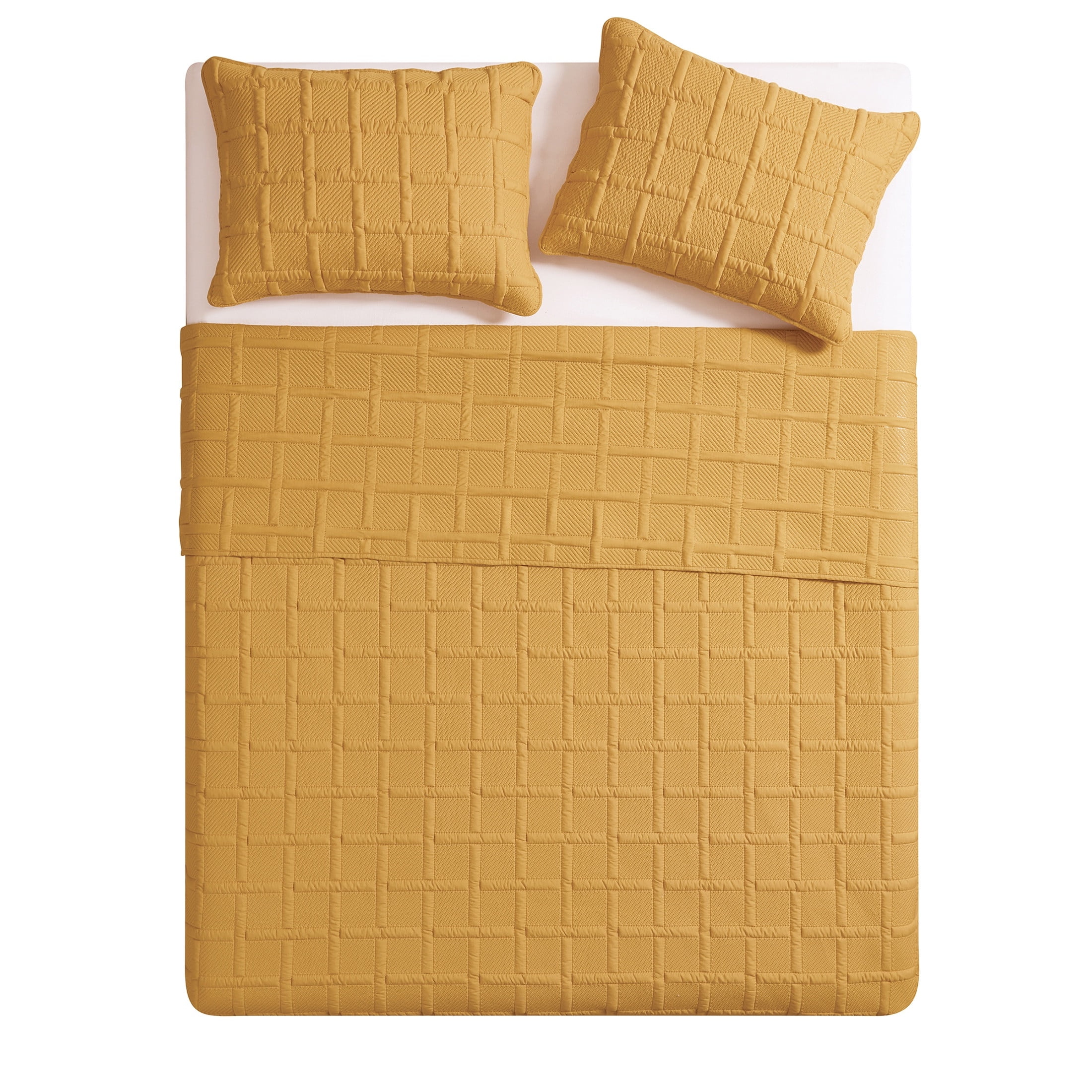 VCNY Home Solid 3-Piece Square Pinsonic Textured Quilt Set