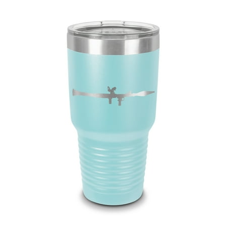 

RPG Tumbler 30 oz - Laser Engraved w/ Clear Lid - Stainless Steel - Vacuum Insulated - Double Walled - Travel Mug - rocket propelled grenade - Light Blue