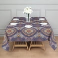 thumbnail image 3 of Multicolor Ethnic Geometric Pattern (4) Square Tablecloth,Waterproof Square Table Cover,Wipeable Spillproof Washable Table Cover for Home Kitchen Party Decor 60"x60"(152x152cm), 3 of 6