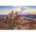 thumbnail image 2 of Russell, Charles Marion 18x13 White Modern Wood Framed Museum Art Print Titled - Wagons, 2 of 4