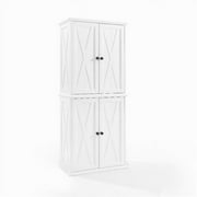 Clifton Tall 2 Stackable Pantries, Distressed White