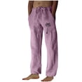 thumbnail image 2 of Puntoco Pantalones casuales largos para hombre, pantalones casuales con estampado de moda para hombre, cintura elástica con bolsillos, pantalones deportivos, 2 of 4